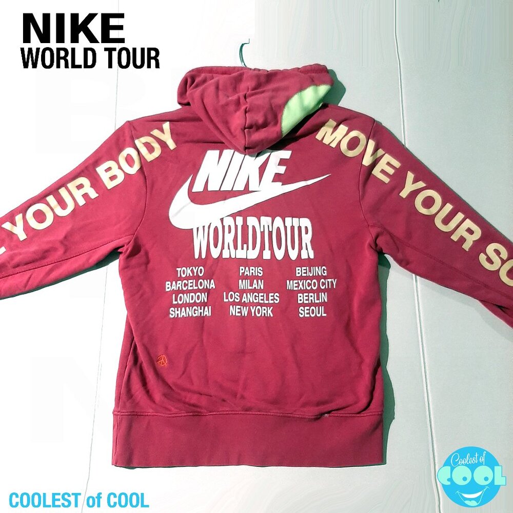 Nike World Tour Pullover Pink Hoodie Glow In The Dark unisex size Medium clean